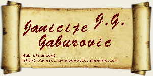 Janićije Gaburović vizit kartica
